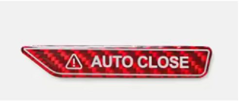 Tesla Model 3, S, X, Y Charging Port Auto Close Reminder Sticker, Red Carbon Fiber