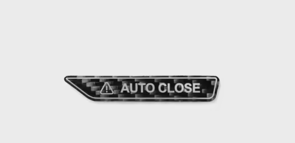 Tesla Model 3, S, X, Y Charging Port Auto Close Reminder Sticker, Black Carbon Fiber