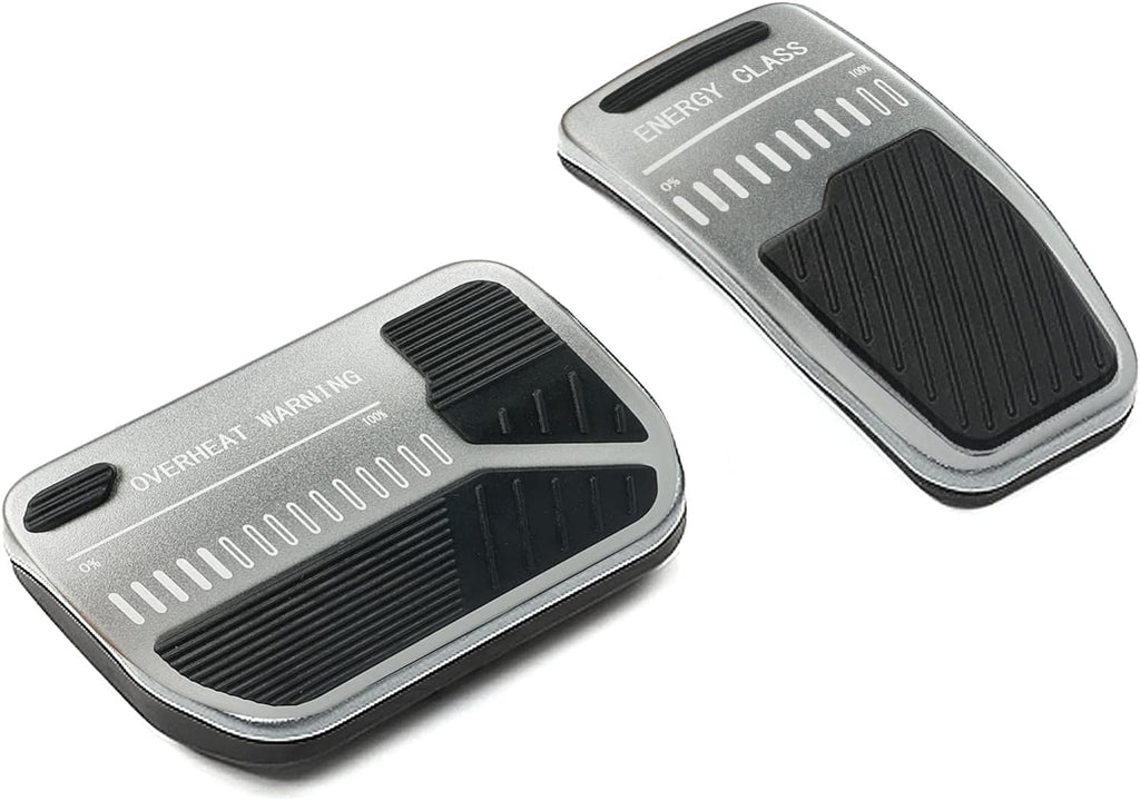 Tesla Model 3, Y Anti-Slip Accelerator & Brake Pedal Covers, Aluminum, Metal Gray, 2017-2024