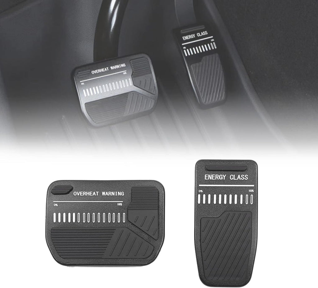 Tesla Model 3, Y Anti-Slip Accelerator & Brake Pedal Covers, Aluminum, Black, 2017-2024