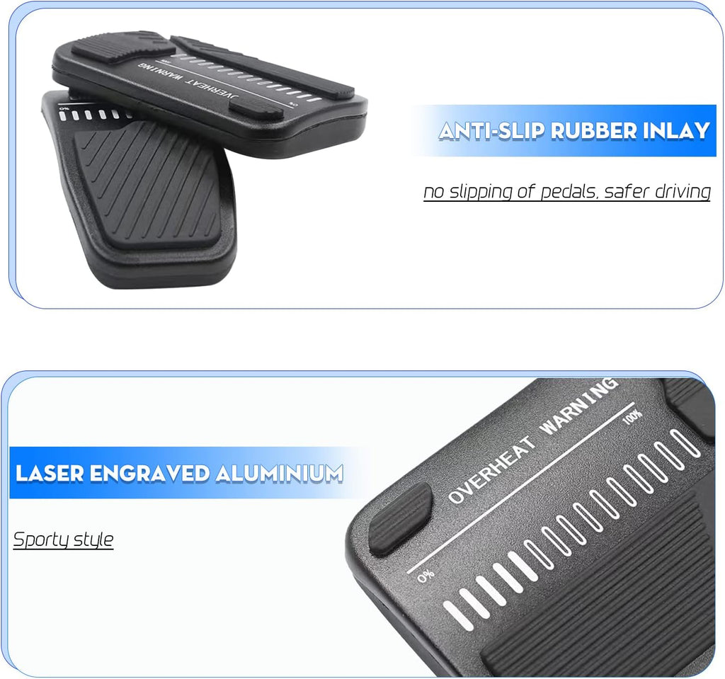 Tesla Model 3, Y Anti-Slip Accelerator & Brake Pedal Covers, Aluminum, Black, 2017-2024