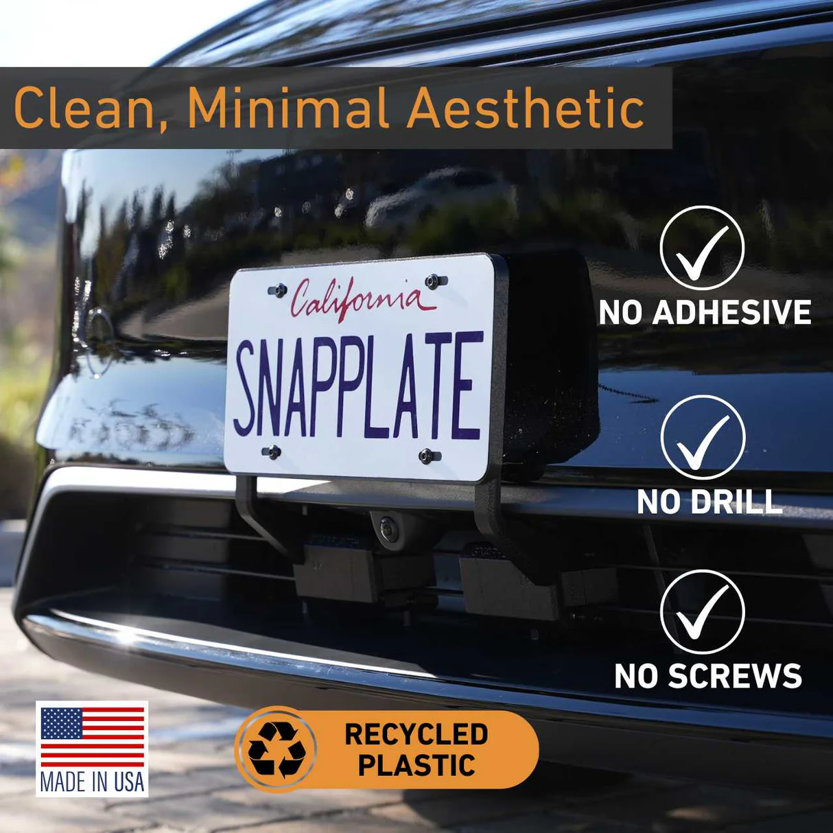 Tesla Model Y Performance SNAPPLATE Front License Plate Mount, Removable, Juniper Refresh, 2025-2026