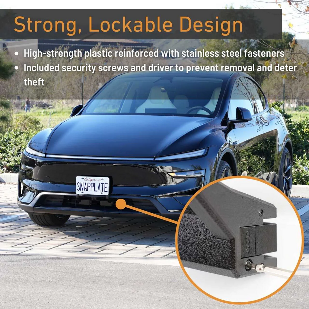 Tesla Model Y Performance SNAPPLATE Front License Plate Mount, Removable, Juniper Refresh, 2025-2026