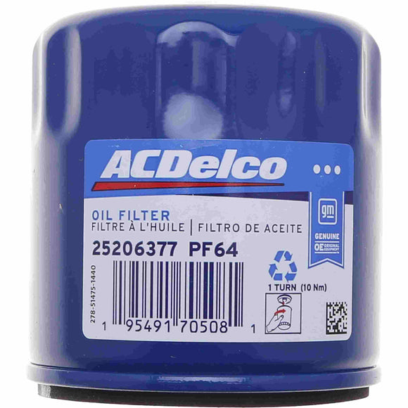 Chevy Volt AC Delco PF64 Professional Engine Oil Filter, 2016-2019