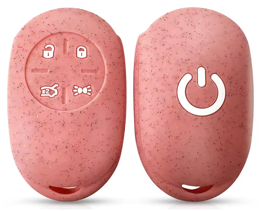 Fiat 500E Silicone Key Fob Case Cover, Pink Glitter, 2022-2026