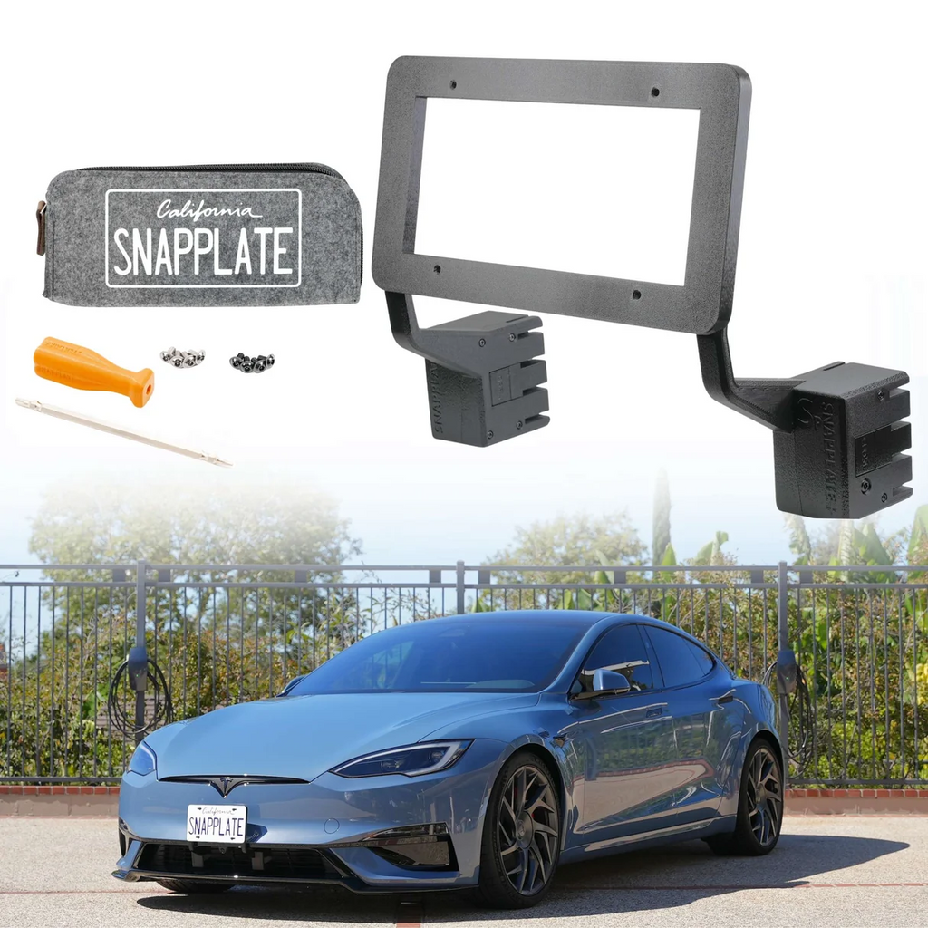 Tesla Model S Plaid SNAPPLATE Front License Plate Mount, Removable, 2026