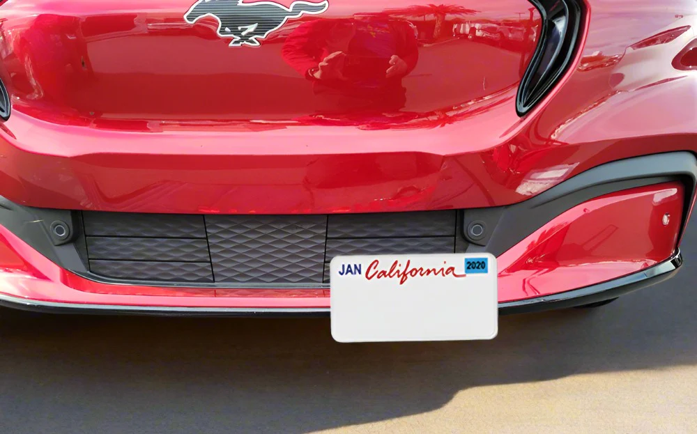 Mustang Mach-E Quick-Release Off Set Design Front License Plate Bracket, 2021-2024