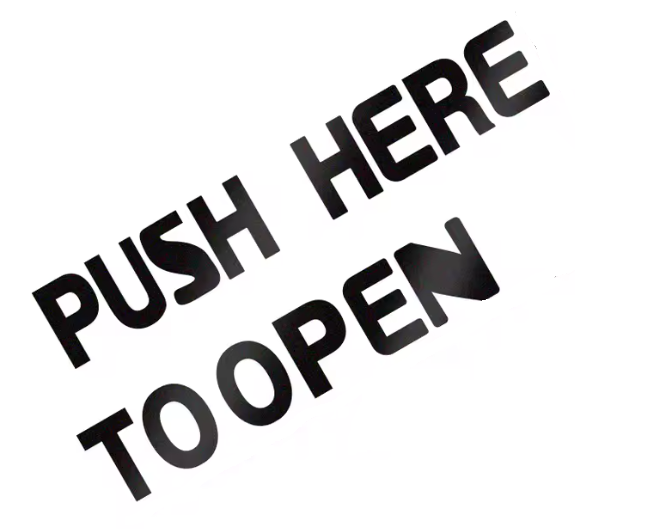 Tesla Model 3, Y, Door Handle PUSH HERE TO OPEN Reflective Car Sticker with Word "Push To Open", 4pc Set, 2017-2026 (Copy)