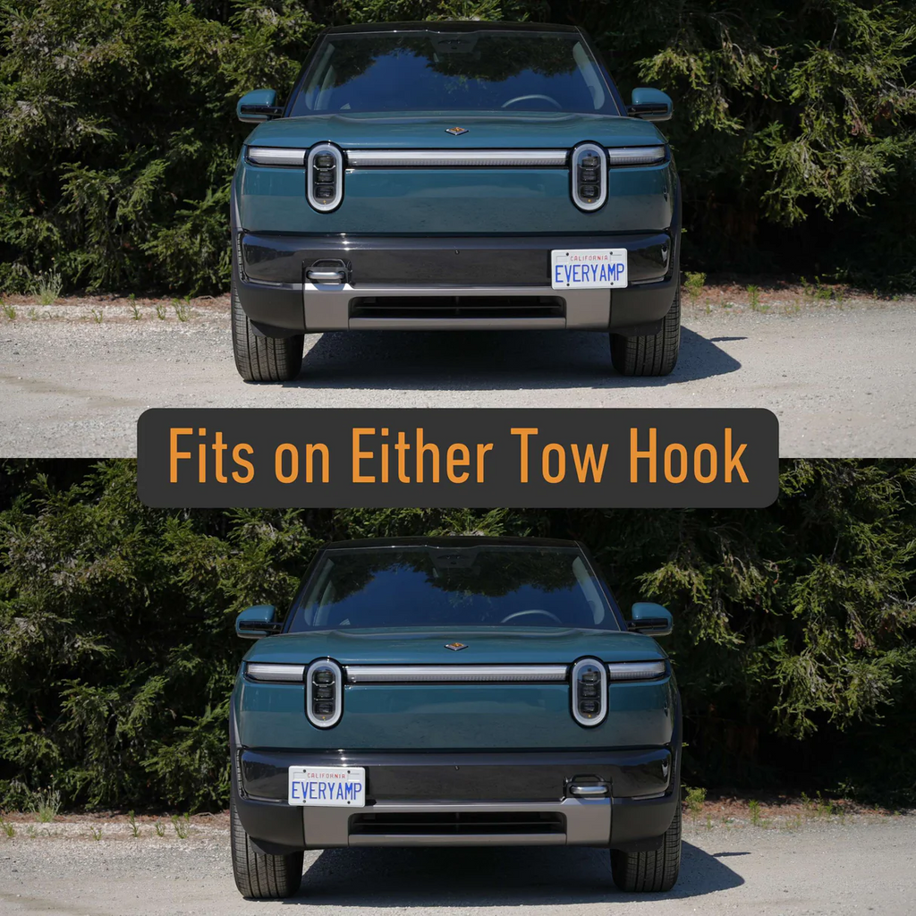 Tow Hook Front License Plate Mount for Rivian R2, 2026-2027