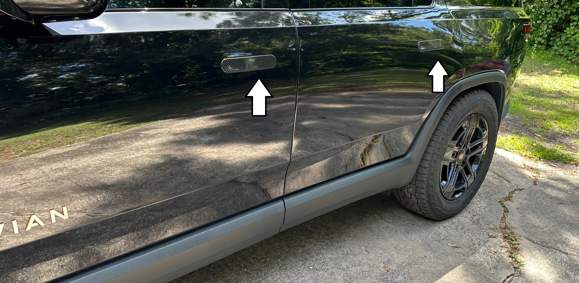 Carbon Fiber Look Door Handel Covers for Rivian R1T, R1S