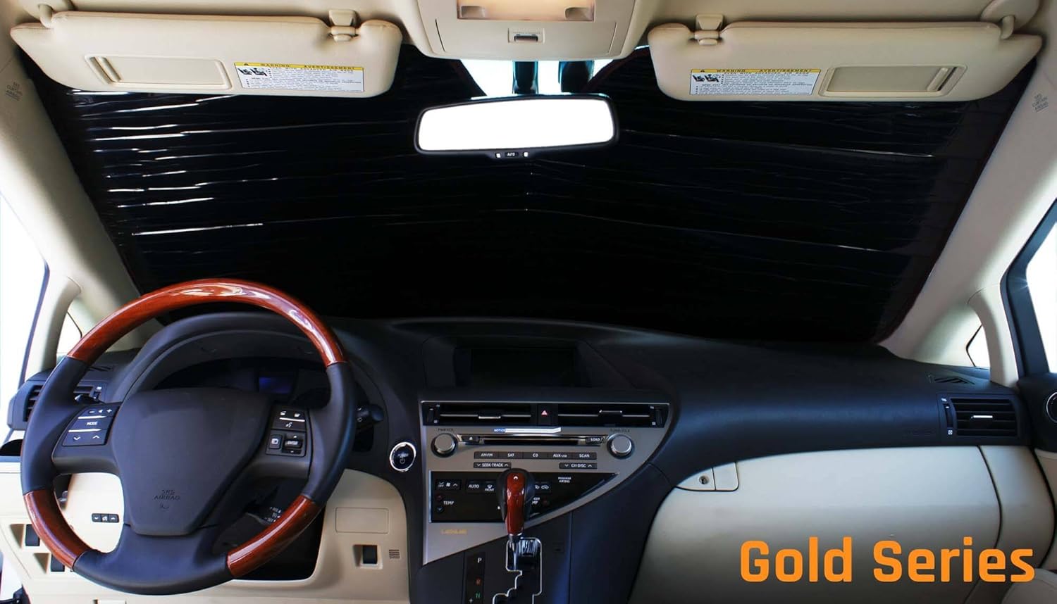 Sun Shade, Heatshield Custom-Fit Gold Series for Rivian R1S, 2022-2025