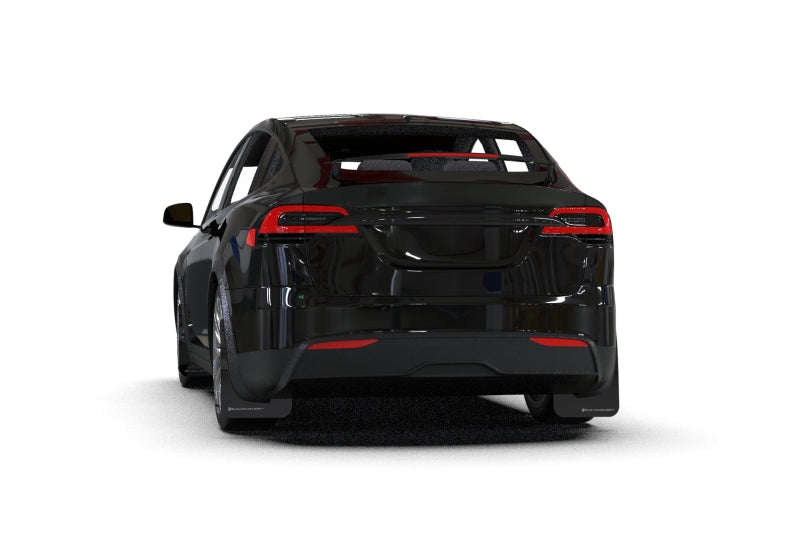 Tesla Model X Mud Flap Set, Rally Armor Dark Gray Logo, 2022-2026