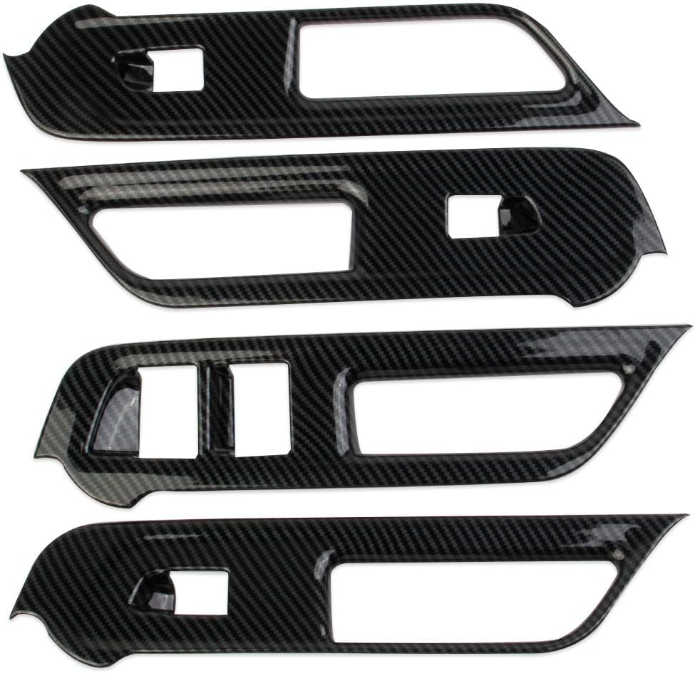 Door Switch Cover Trim Panels, 4-Piece Set, Carbon Fiber for Rivian R1T, R1S