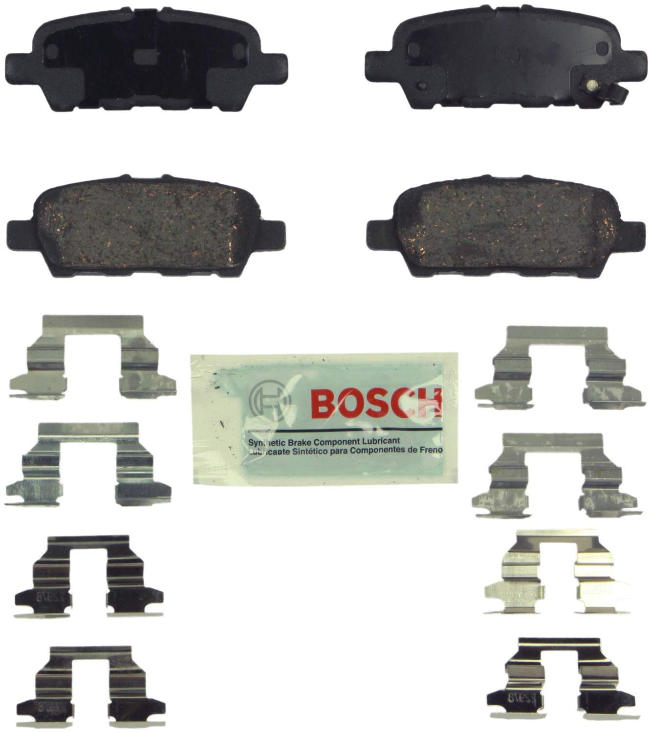 Nissan Leaf Bosch Blue Ceramic Rear Brake Pads with Hardware, 2011-2025