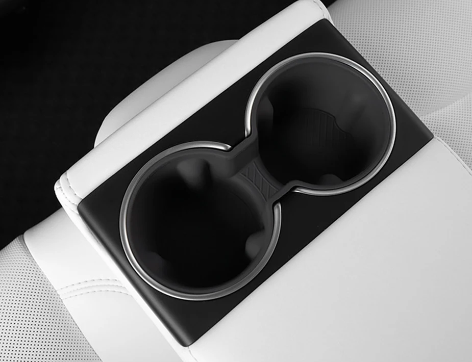 Tesla Model 3 Highland Rear Cup Drink Holder Insert, Drink Stabilizer, Black, 2024-2026