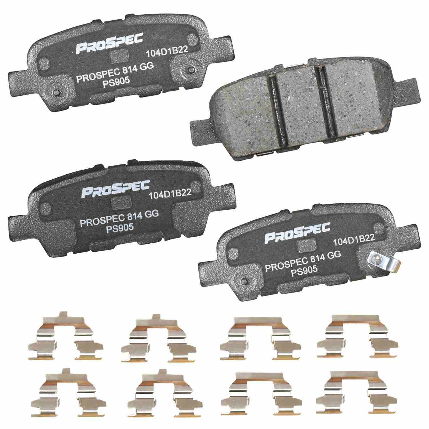 Nissan Leaf Premium Ceramic Rear Brake Pads with Hardware, 2011-2025