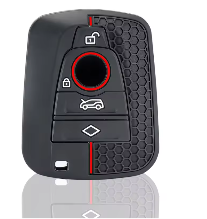 BMW I3 Silicone Key Fob Case, Black / Red, 2014-2021