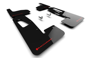 Rivian R1T Mud Flap Set, Rally Armor Black W/ Red Logo, 2022-2024