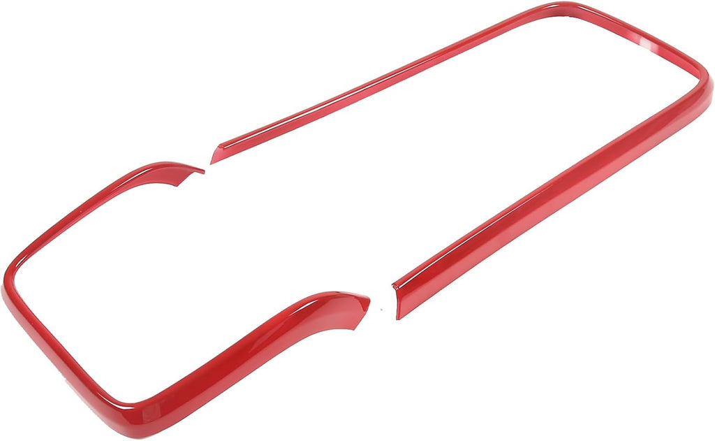 Armrest Center Console Outer Frame Gloss Red Trim Panels for Rivian R1T, R1S