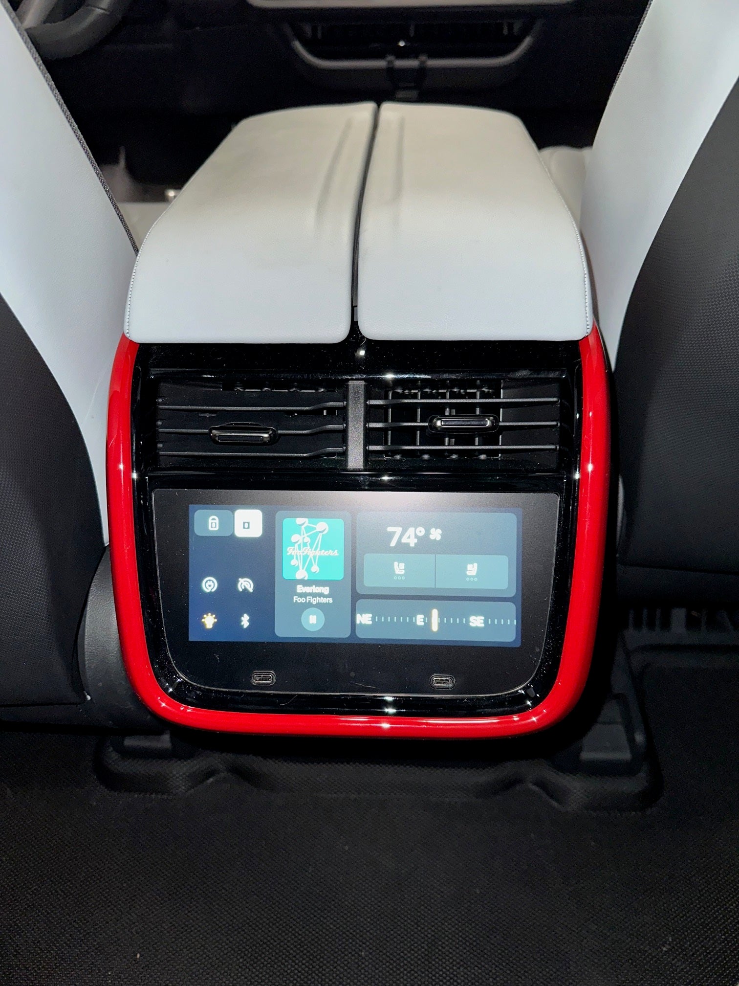 Armrest Center Console Outer Frame Gloss Red Trim Panels for Rivian R1T, R1S