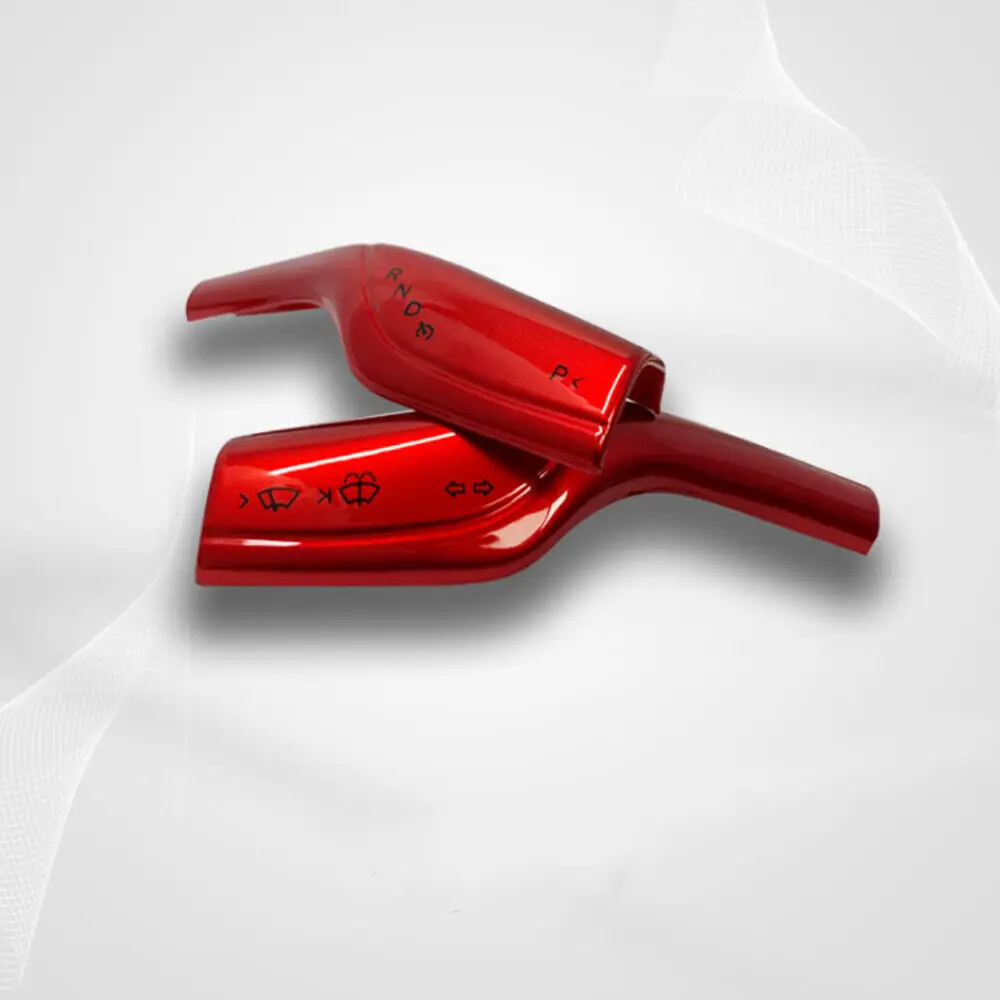 Tesla Model 3, Y Steering Wheel Paddle Shift, Turn Signal Covers, Red
