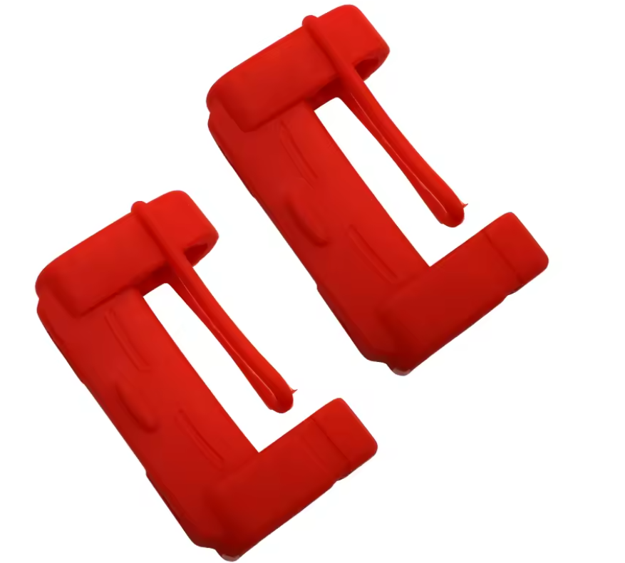 Tesla Model S, X Seatbelt Buckle Protective Silicone Covers, Red, 2012-2026