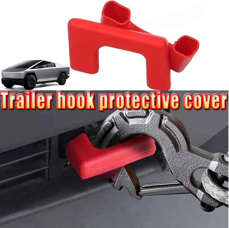 Tesla Cybertruck Red Silicone Tow Hook Covers