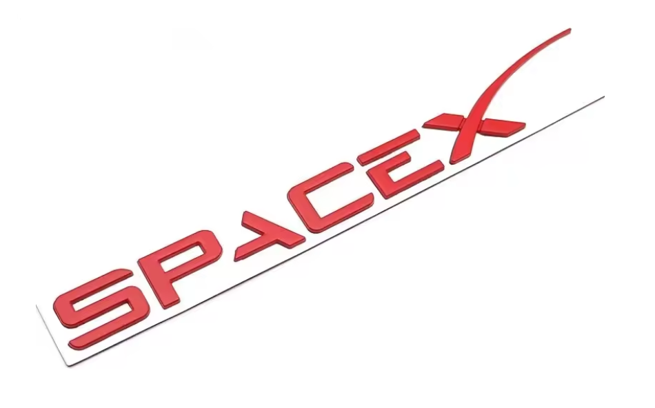 Tesla Model S, 3, X, Y, Red Space X Emblem, ABS Sticker Rear Trunk Emblem