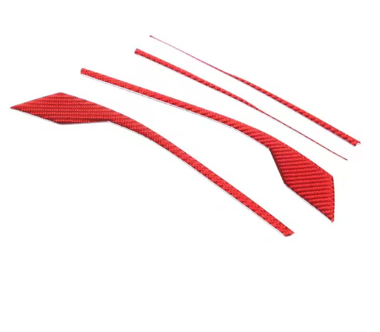 Tesla Model 3 Red 3D Carbon Fiber Side Mirror Decoration Strip Epoxy Stickers