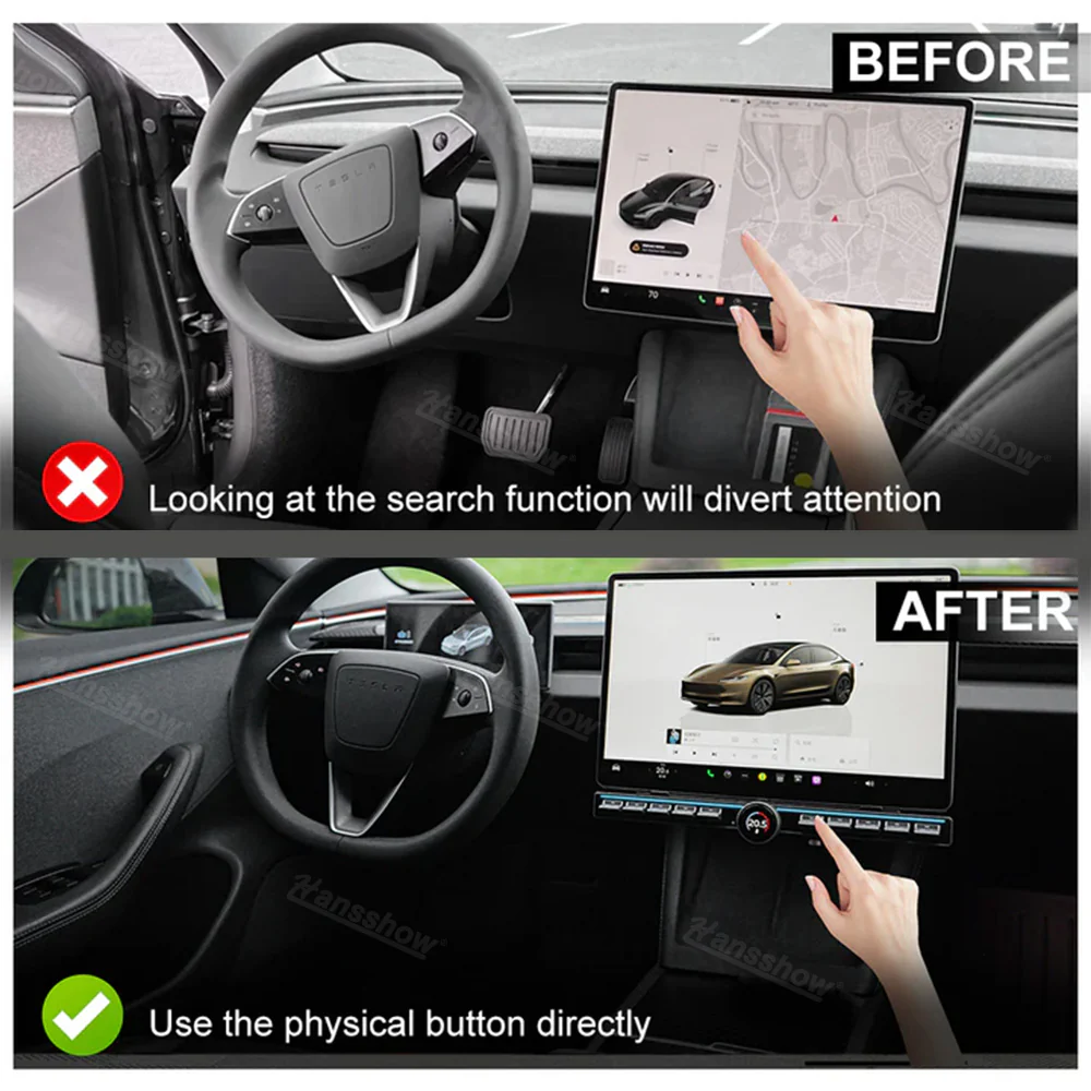 Tesla Model 3, Y Center Console Physical Control Button Multiple Functions, 2020-2025