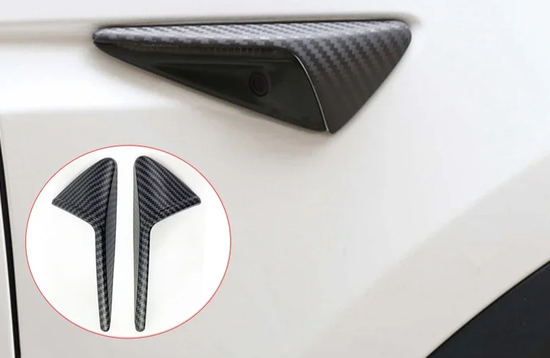Tesla Model 3 Highland Matte Carbon Fiber Turn Signal Side Fender Camera Vent Cover Trim, 2024-2026