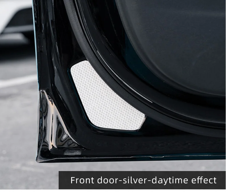 Tesla Model Y Door Reflective Warning Stickers, Silver, 2020-2024