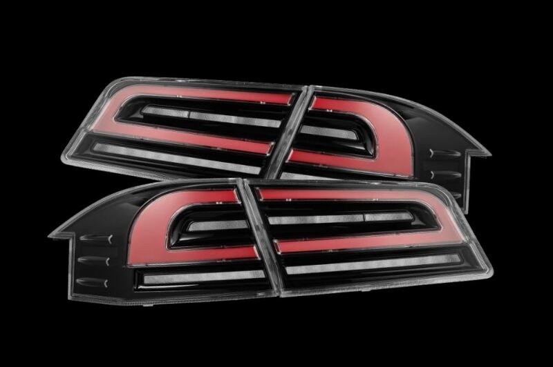 Tesla Model S AlphaRex LUXX-Series LED Taillights, Black/Red, 2012-2021