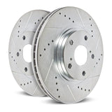 Tesla Model S Power Stop Rear Evolution Drilled & Slotted Rotors, Pair, 2012-2021