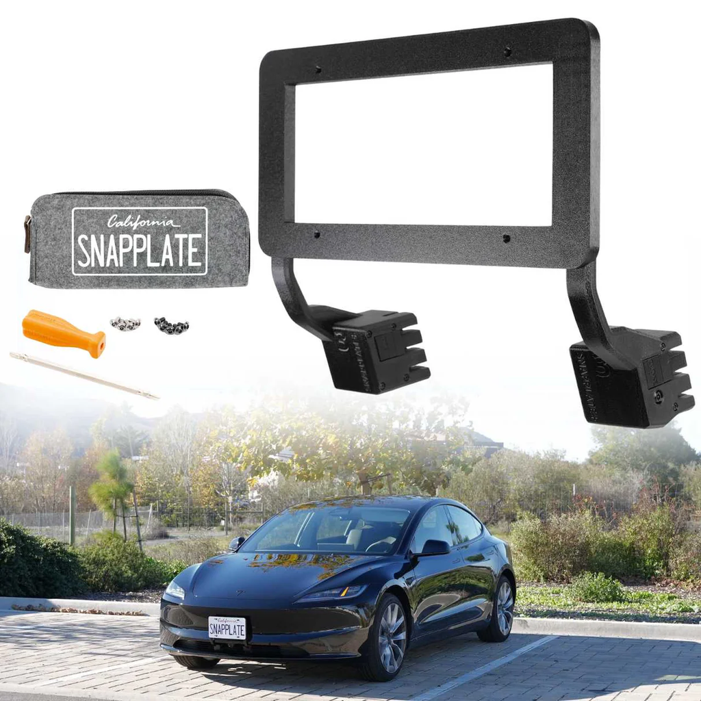 Tesla Model 3 SNAPPLATE Front License Plate Mount, Removable, 2026 Highland Refresh Standard, Premium