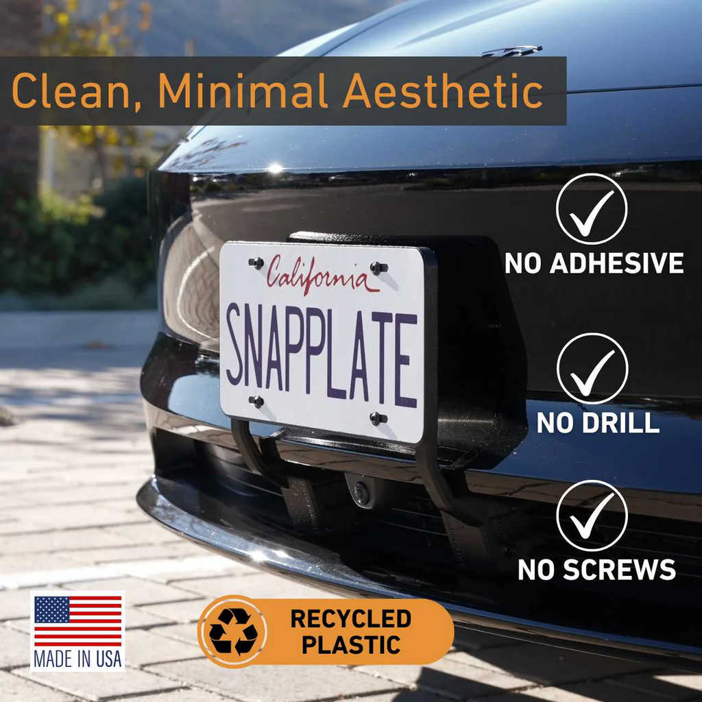 Tesla Model 3 SNAPPLATE Front License Plate Mount, Removable, 2026 Highland Refresh Standard, Premium
