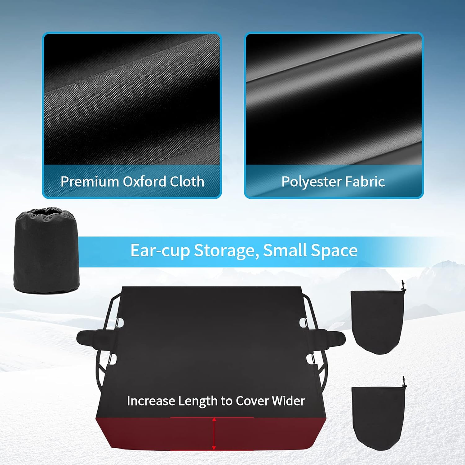 Tesla Model S, Y Front Windshield & Side Mirror Snow, Ice, Sun Cover Sunshade, 2012-2024