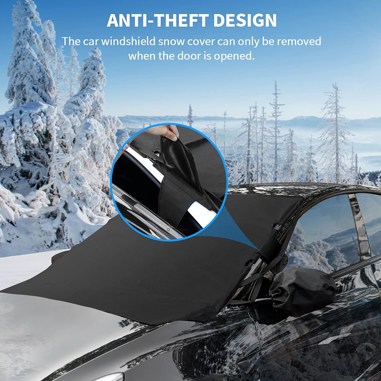 Tesla Model S, Y Front Windshield & Side Mirror Snow, Ice, Sun Cover Sunshade, 2012-2024