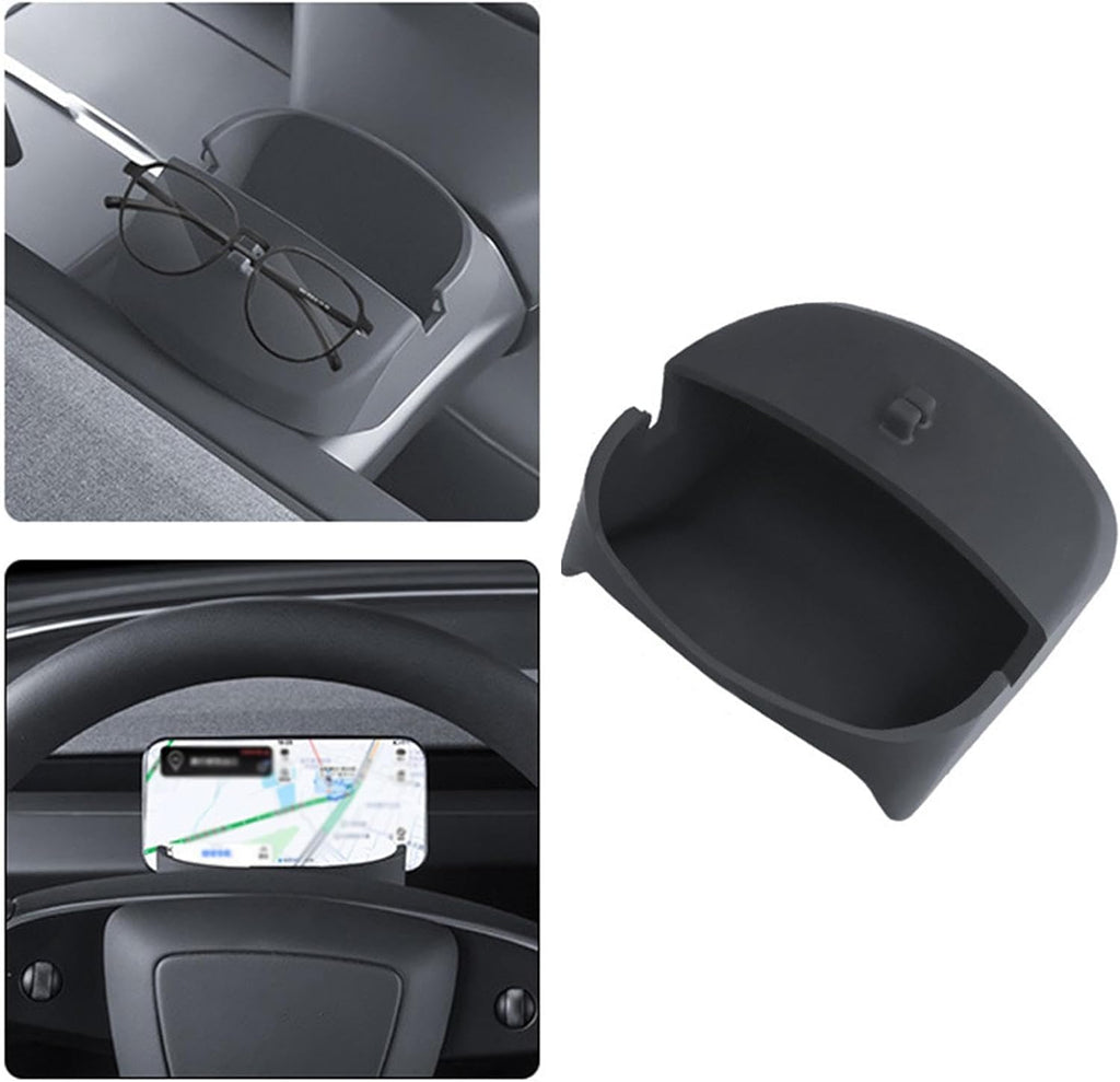 Tesla Model 3 Highland Steering Wheel Cell Phone Holder Storage Case, 2024-2025