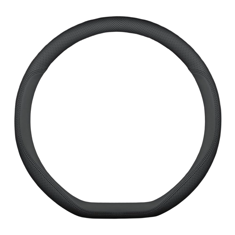 Nappa Leather Steering Wheel Cover, Black, For Rivian R1T, R1S