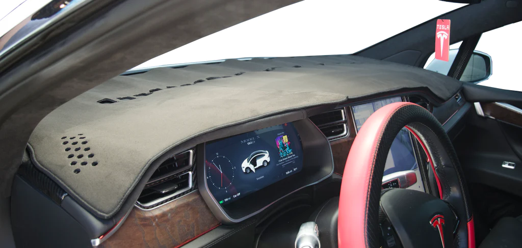 Tesla Model X Dash Mat, Black Suede, 2016-2021