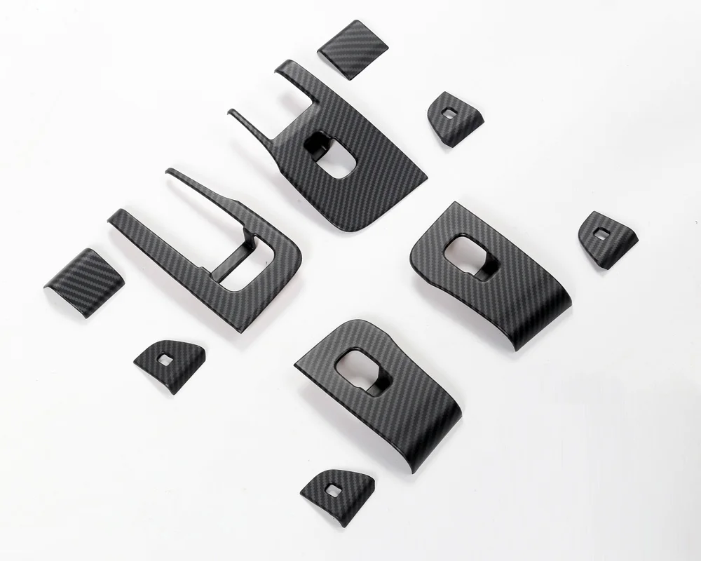 Tesla Model 3 Highland Door Lock Window Switch Cover Kit, Matte Carbon Fiber, 2024-2026