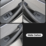 Tesla Model 3 Highland Door Lock Window Switch Cover Kit, Matte Carbon Fiber, 2024