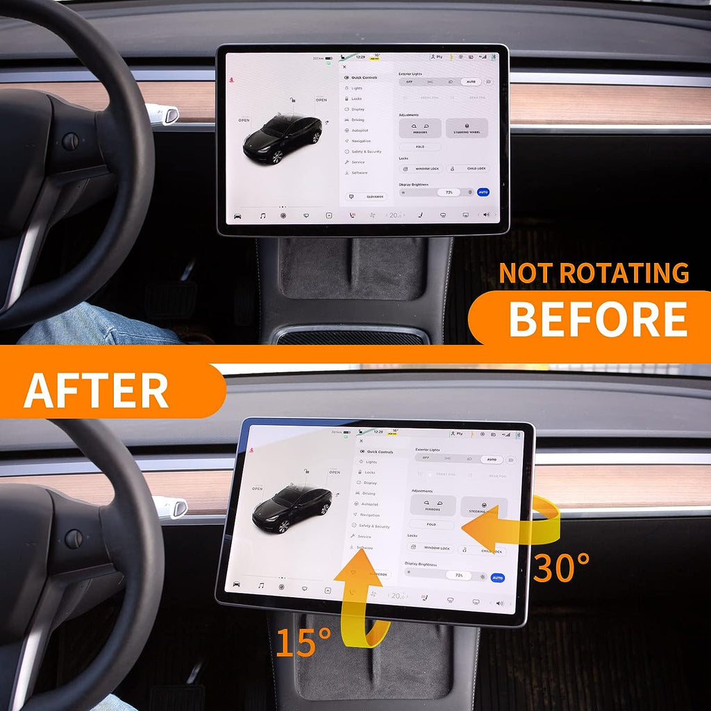 Tesla Model 3, Y Swiveling Screen Mount Kit, Left, Right, Up, Down, Original Gray Color, 2017-2023