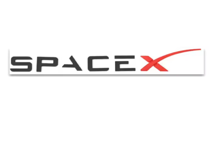 Tesla Model S, 3, X, Y, Space X Emblem, Black w Red X ABS Sticker Rear Trunk Emblem