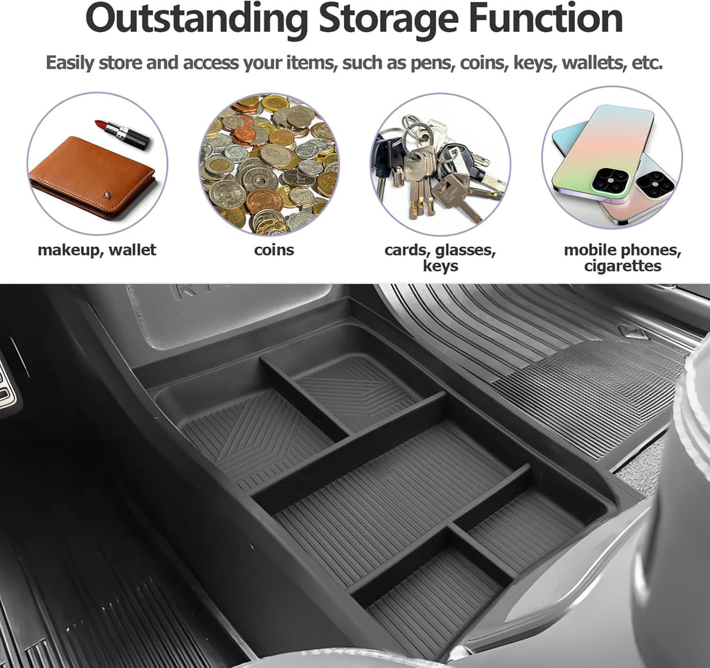 Front Lower Console Insert Storage Tray for Rivian R1T, R1S