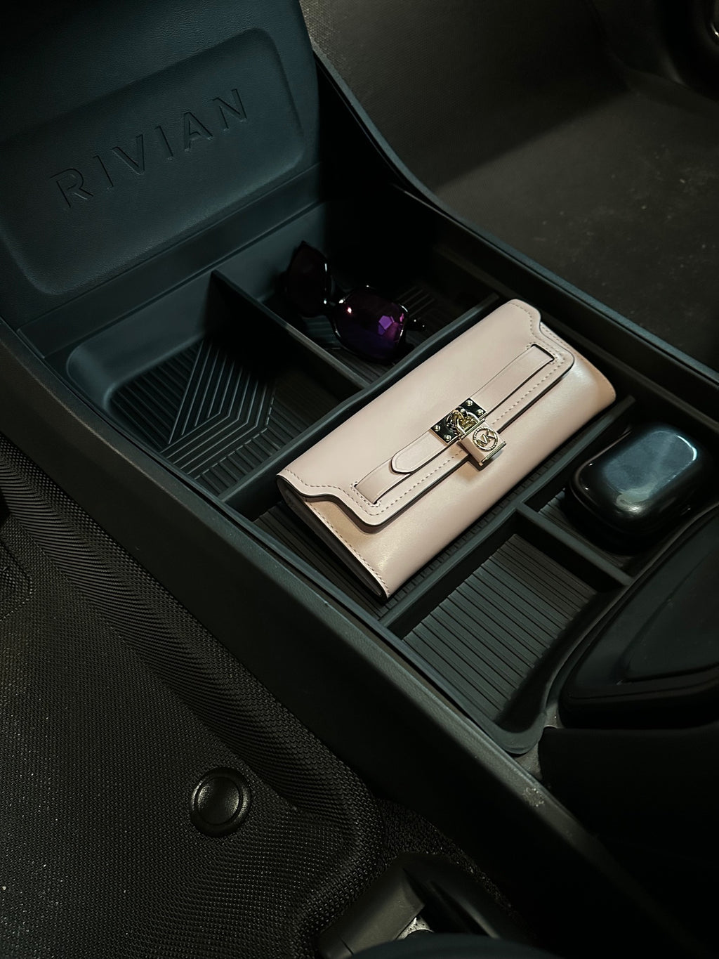 Front Lower Console Insert Storage Tray for Rivian R1T, R1S