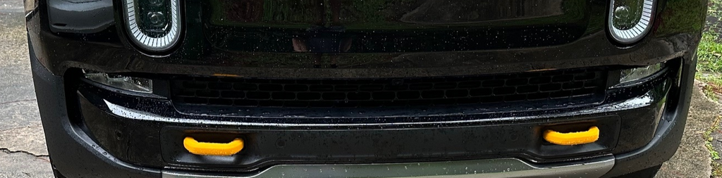 Yellow Silicone Tow Hook Covers for Rivian R1T, R1S