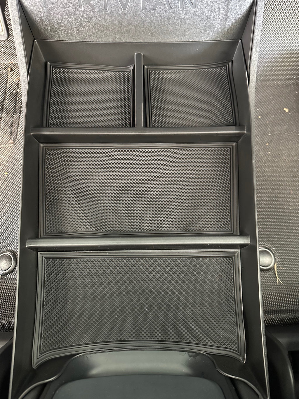 Front Lower Console Insert Storage Tray, 4 Compartment for Rivian R1T, R1S