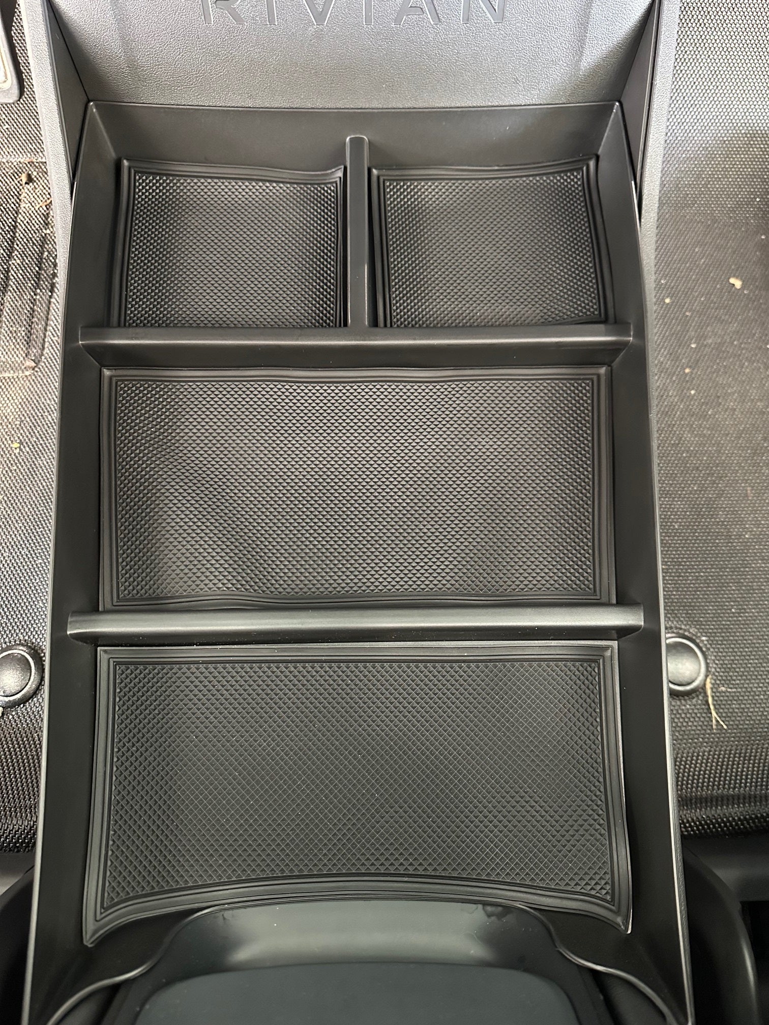Front Lower Console Insert Storage Tray, 4 Compartment for Rivian R1T, R1S